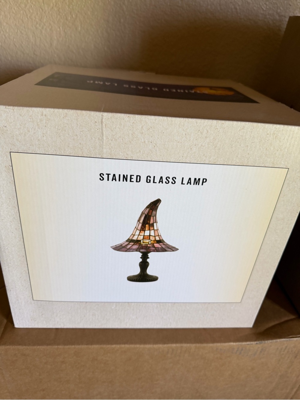 Cracker Barrel Stained Glass Witch Hat Lamp